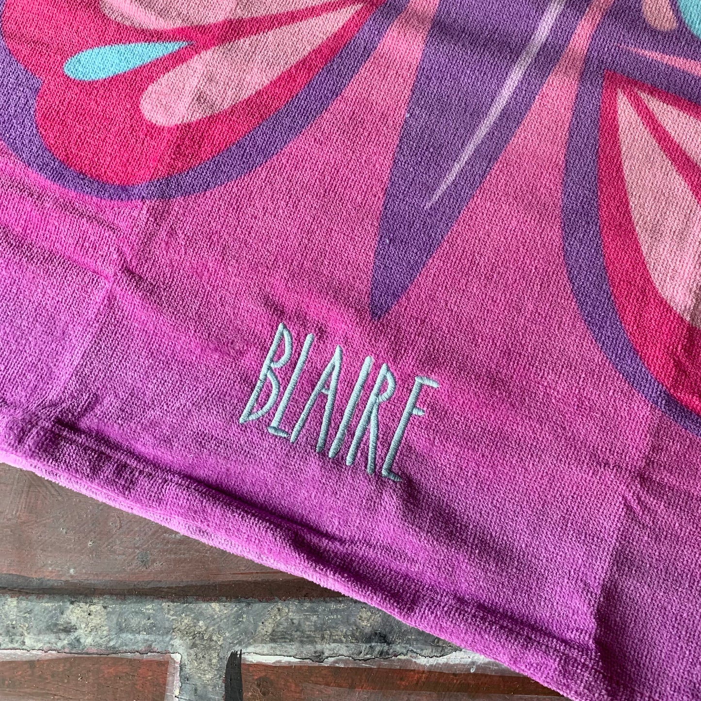 Personalized Butterfly Hooded Towel for Kids | Toddler & Preschool Bath and Beach Towel