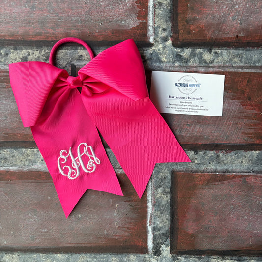 Personalized Monogram Hair Bow | Embroidered Boutique Bow for Girls | Custom Initial Bow | Gift for Girls, Team Gifts, Everyday Wear